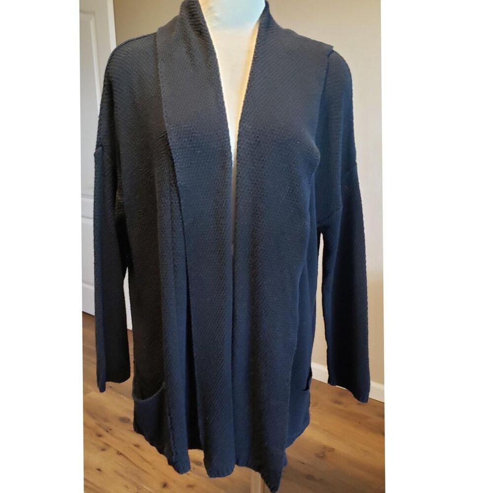 Brandy Melville Cardigan Black Women's One Size Boho Oversized Minimalist Lounge